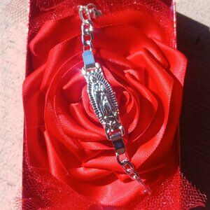 Silvery Virgin Mary Bracelet